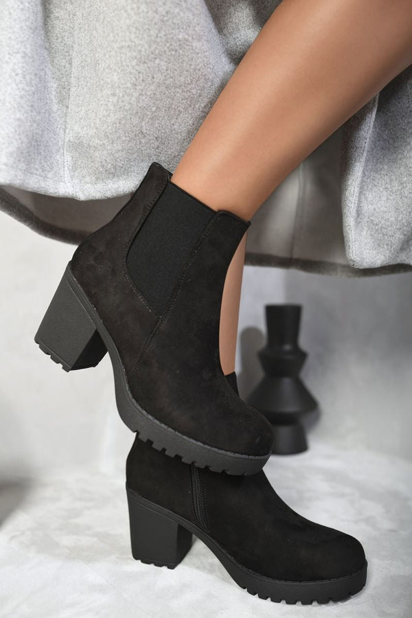 Block Chunky Heeled Ankle Boots